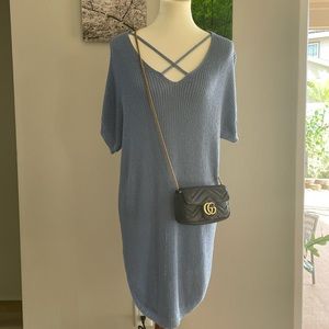 Simple Blue Sweater Dress